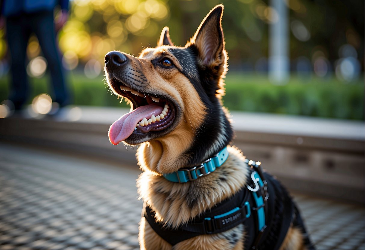 A shock collar for dogs is being selected from a display of training equipment