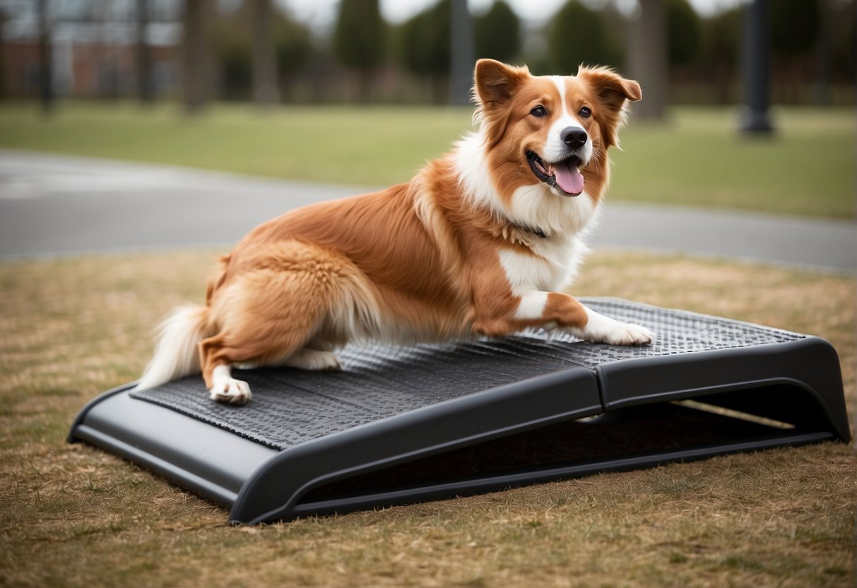 A dog ramp with adjustable height and non-slip surface, suitable for small to large breeds